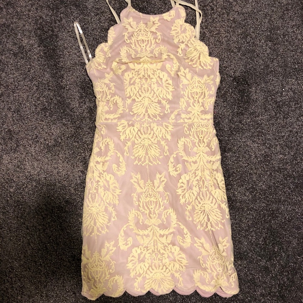 Hello Molly strappy lace sheath cocktail dress